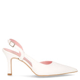 Sandalo a punta con tacco in ecopelle bianco - DU SIMON | Boscaini Scarpe