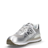 574 sneaker in tessuto e pelle argento | Boscaini Scarpe