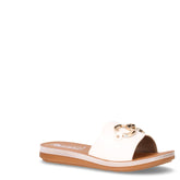 Ciabatta in ecopelle con staffa bianco | Boscaini Scarpe