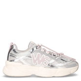 Lucky sneaker in ecopelle e tessuto argento iridescente - W6YZ | Boscaini Scarpe