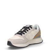 Stargirl Strass sneaker in pelle e tessuto bianco panna | Boscaini Scarpe