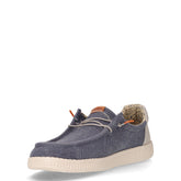 Stringata sportiva in tessuto navy | Boscaini Scarpe