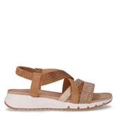 Sandalo in tessuto ed ecopelle cammello - TOO LIKE | Boscaini Scarpe