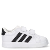 Grand Court 3.0 sneaker in ecopelle con strappi e tre strisce bianco nero | Boscaini Scarpe