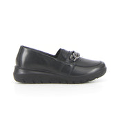 Mocassino con catena e zeppa nero - Mid Season Sale Mocassini Donna | Boscaini Scarpe