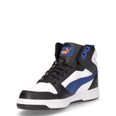 Rebound V6 Mid jr sneaker da ragazzo in ecopelle bianco blu | Boscaini Scarpe