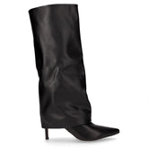 Stivale in ecopelle con risvolto e tacco nero - QUEEN HELENA | Boscaini Scarpe