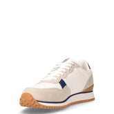 Sneaker in ecopelle e tessuto bianco navy | Boscaini Scarpe