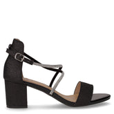 Sandalo in ecopelle con tacco nero | Boscaini Scarpe