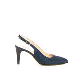 Décolleté a punta modello Chanel blu lurex | Boscaini Scarpe