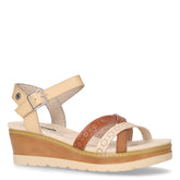 Sandalo con zeppa in ecopelle beige - REFRESH DONNA | Boscaini Scarpe
