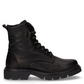 Stivaletto stringato in pelle nero verde | Boscaini Scarpe