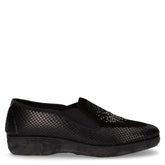 Pantofola slip on in pelle nero - Ciabatte Donna | Boscaini Scarpe