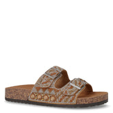 Ciabatta in tessuto con mini strass marrone - TOO LIKE | Boscaini Scarpe