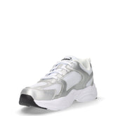 Alley Metal sneaker in tessuto e ecopelle ragazza bianco argento | Boscaini Scarpe
