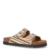 Ciabatta in rafia bianco beige nero | Boscaini Scarpe