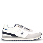 Sneaker in tessuto ed ecopelle bianco grigio blu - Summer Days Uomo | Boscaini Scarpe