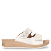 Ciabatta in ecopelle con zeppa bianco | Boscaini Scarpe