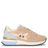 Stargirl Glitter Logo sneaker in pelle e tessuto beige - SUN68 | Boscaini Scarpe