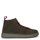 Mid sneaker con zip laterale in pelle scamosciata verde militare - Sneakers Uomo | Boscaini Scarpe