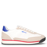 Domingo Mix sneaker in ecopelle e tessuto bianco blu beige - Sneakers Uomo | Boscaini Scarpe