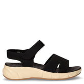 Sandalo in tessuto con strappo nero | Boscaini Scarpe