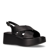 Sandalo con zeppa black - Sandali Con Tacco Donna | Boscaini Scarpe