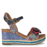 Facyo sandalo con zeppa in pelle jeans - Sandali Con Tacco Donna | Boscaini Scarpe