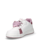 Orsetto sneaker in ecopelle con cuori glitter bambina bianco cipria | Boscaini Scarpe