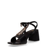 Sandalo in ecopelle con tacco nero | Boscaini Scarpe