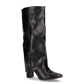 Stivale in ecopelle con tacco e risvolto nero - Stivali Donna | Boscaini Scarpe