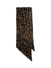 Sciarpa stampa animalier in tessuto marrone nero | Boscaini Scarpe