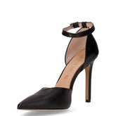 Decollete con tacco a punto in ecopelle nero | Boscaini Scarpe
