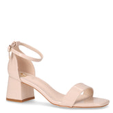 Sandalo in ecopelle con tacco beige vernice - Sandali Con Tacco Donna | Boscaini Scarpe