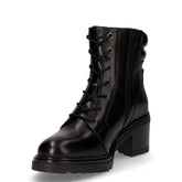 Stivaletto stringato in pelle con tacco nero | Boscaini Scarpe