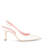 Décolletè slingback a punta in ecopelle bianco - DU SIMON | Boscaini Scarpe