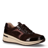 Sneaker in pelle con zeppa marrone scuro | Boscaini Scarpe