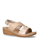 Sandalo in ecopelle con zeppa platino - Sandali Con Tacco Donna | Boscaini Scarpe
