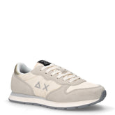 Ally Gold Silver sneaker in tessuto e pelle ragazza bianco panna | Boscaini Scarpe