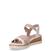 Sandalo in ecopelle con zeppa rosa bianco | Boscaini Scarpe