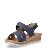 Sandalo in ecopelle con zeppa blu | Boscaini Scarpe