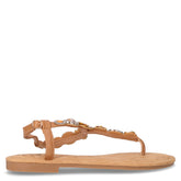 Sandalo infradito in ecopelle con pietre cammello - TOO LIKE | Boscaini Scarpe