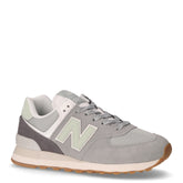 574 sneaker in pelle e tessuto grigio | Boscaini Scarpe