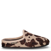 Ciabatta in tessuto beige marrone | Boscaini Scarpe