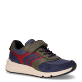 Sneaker bambino in ecopelle e tessuto militare navy - Sneakers Bambino | Boscaini Scarpe