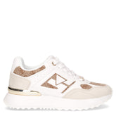 Sneaker in tessuto ed ecopelle bianco marrone - Sneakers Donna | Boscaini Scarpe