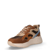 Sneaker in tessuto ed ecopelle kaki marrone | Boscaini Scarpe