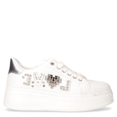 Sneaker in ecopelle con platform bianco argento - LAURA BIAGIOTTI | Boscaini Scarpe