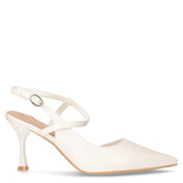 Slingback con tacco in ecopelle bianco - TOO LIKE | Boscaini Scarpe