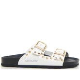 Sara ciabatta con borchie bianco - Black Friday Ciabatte Donna | Boscaini Scarpe